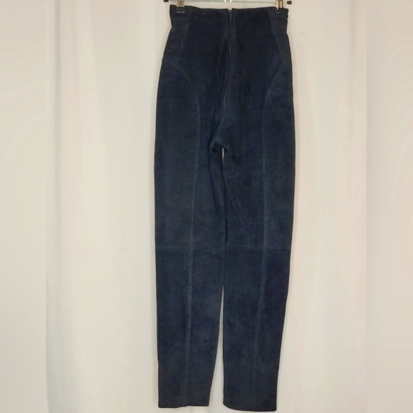 Michael Hoban North Beach Vintage Black Suede/Leather High Rise Pants - Size 1/2 - Picture 6 of 12